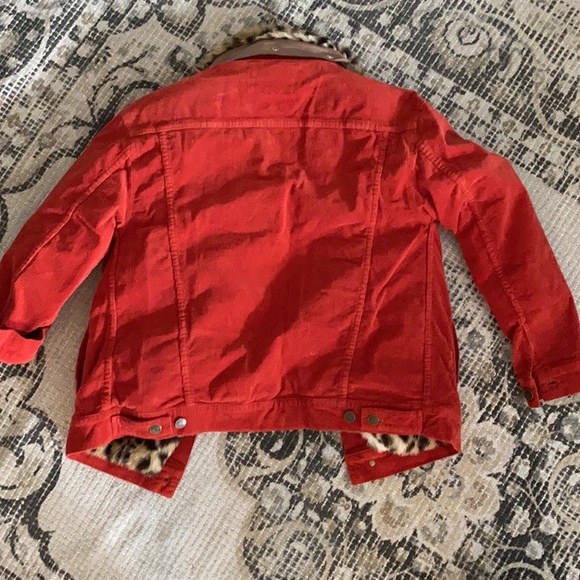 PAM & GELA FAUX FUR LINED CORDUROY TRUCKER JACKET - Picture 10 of 16